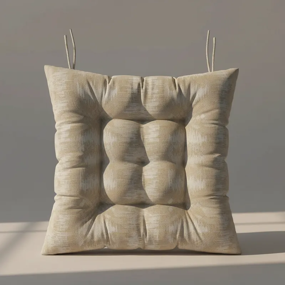 Cojín para silla acolchado capitoné con amarras 40X40CM 3
