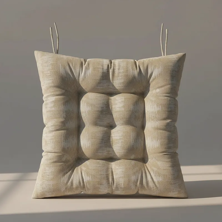 Cojín para silla acolchado capitoné con amarras 40X40CM 3