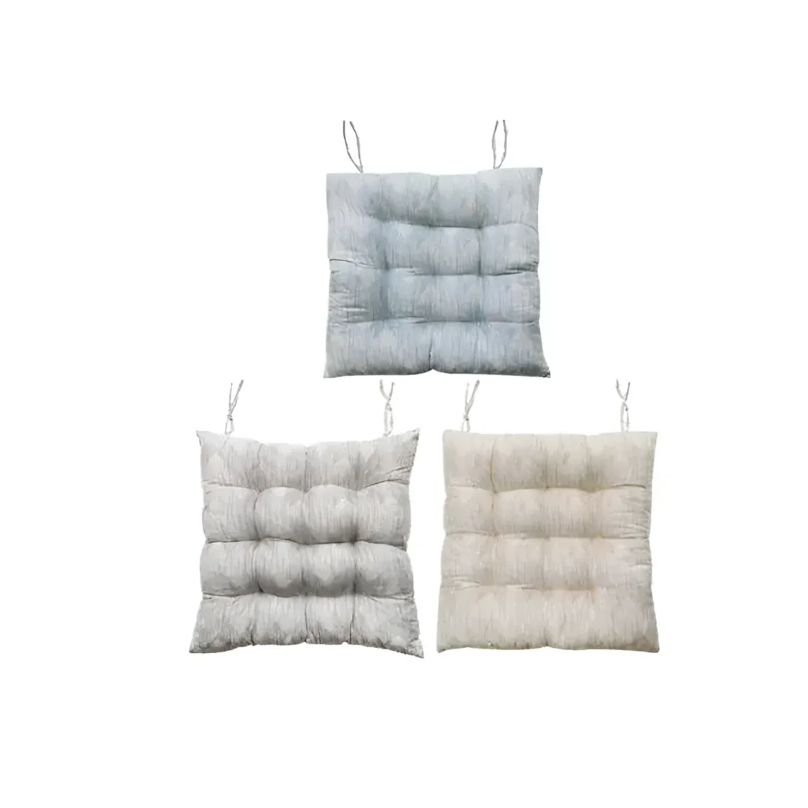 Cojín para silla acolchado capitoné con amarras 40X40CM 4