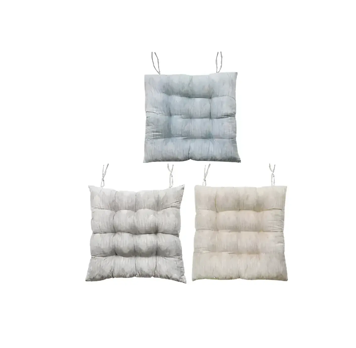 Cojín para silla acolchado capitoné con amarras 40X40CM 4