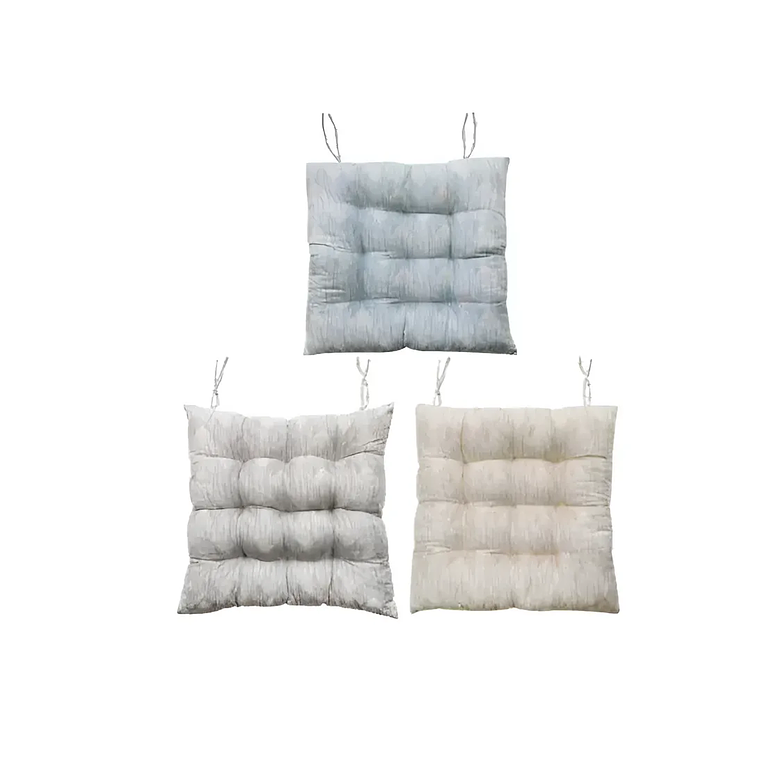 Cojín para silla acolchado capitoné con amarras 40X40CM 4