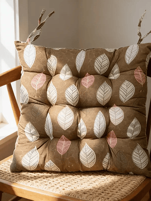 Cojín Para Silla Acolchado Diseño Hojas 40x40cm