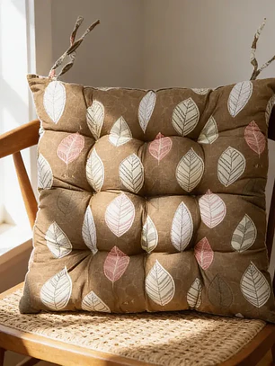 Cojín Para Silla Acolchado Diseño Hojas 40x40cm