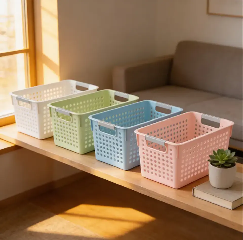 Canasto Organizador Plástico Calado Multiuso 40x20.5x19.5cm 8
