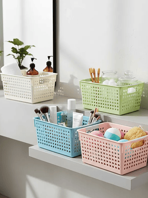 Canasto Organizador Plástico Calado Multiuso 40x20.5x19.5cm