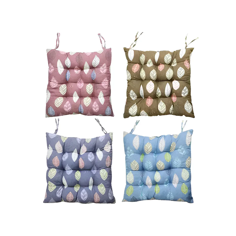 Cojín Para Silla Acolchado Diseño Hojas 40x40cm 6