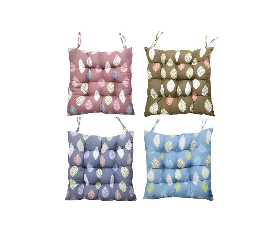 Cojín Para Silla Acolchado Diseño Hojas 40x40cm 6