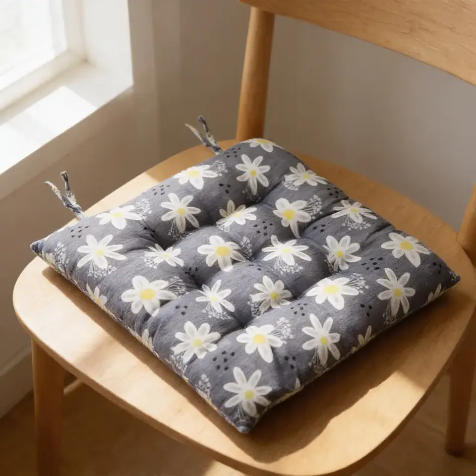 Cojín acolchado para silla 40x40cm estampado con amarras 1