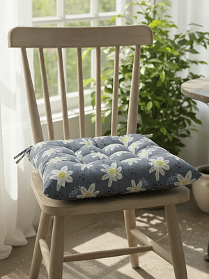 Cojín acolchado para silla 40x40cm estampado con amarras