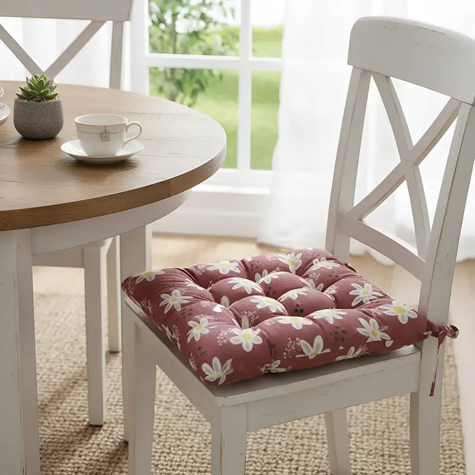 Cojín acolchado para silla 40x40cm estampado con amarras 3