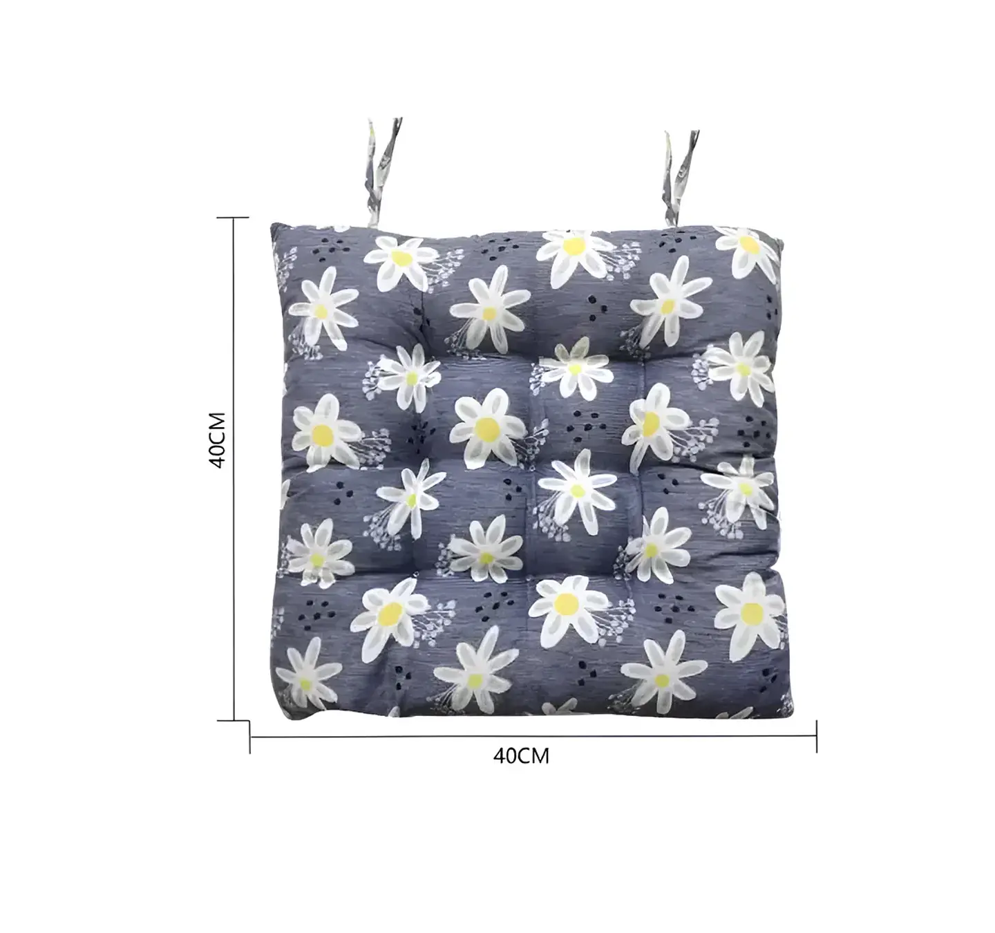 Cojín acolchado para silla 40x40cm estampado con amarras 4