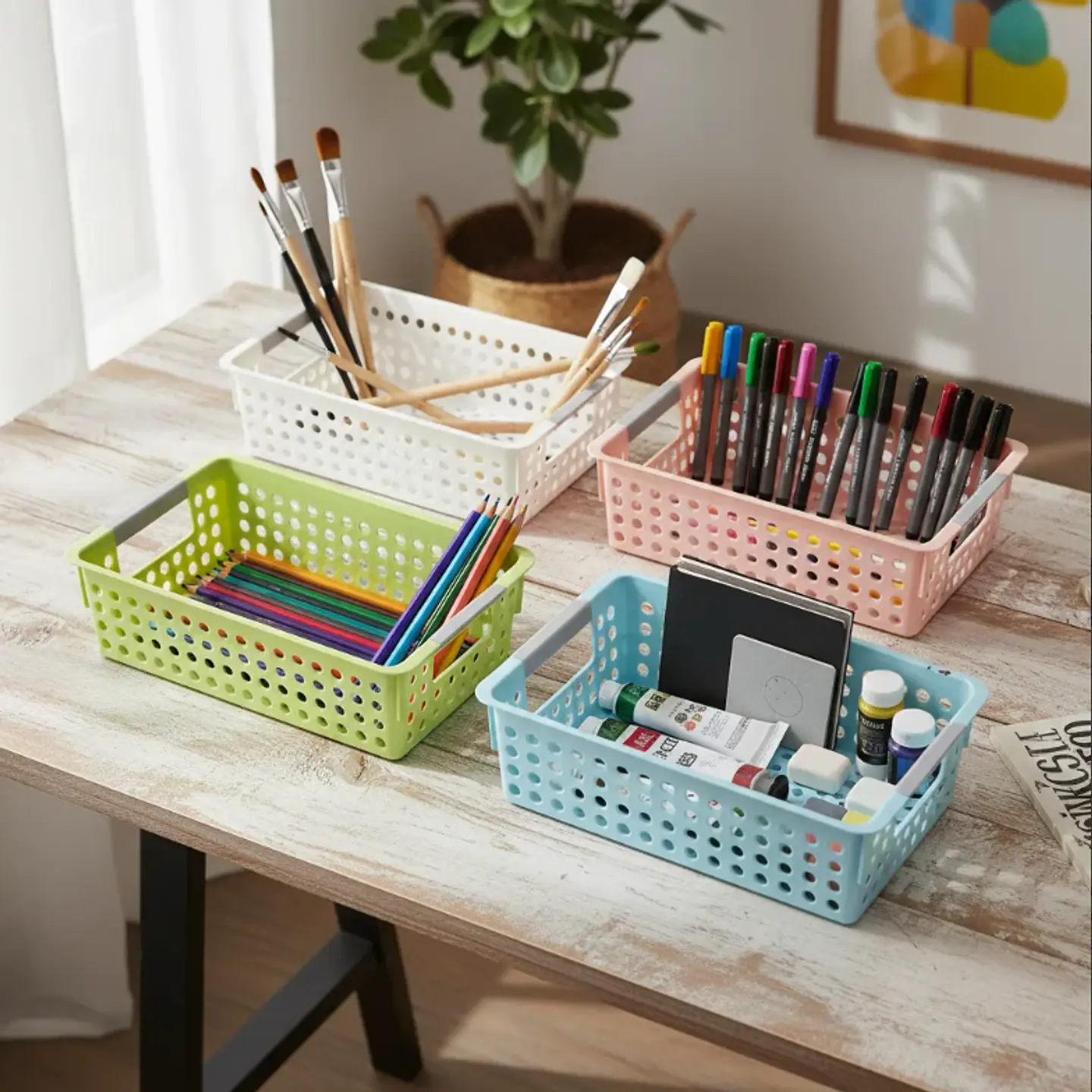 Canasto Organizador Plástico 30x21.5x8.5cm 7
