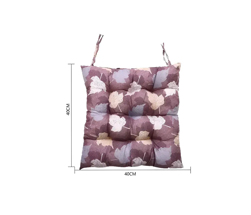 Cojín Para Silla 40x40cm Acolchado Diseño Hojas 4