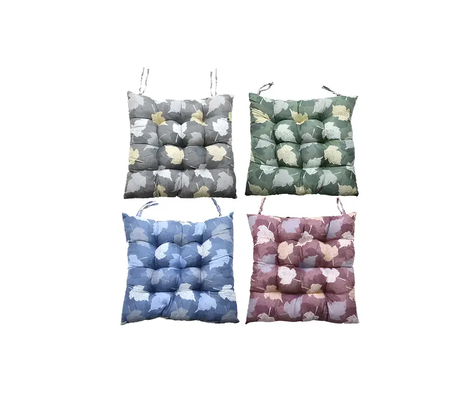 Cojín Para Silla 40x40cm Acolchado Diseño Hojas 5