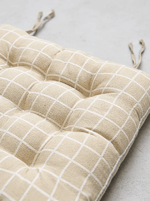 Cojín Para Silla Acolchado Cuadrillé 40x40cm Con Amarras