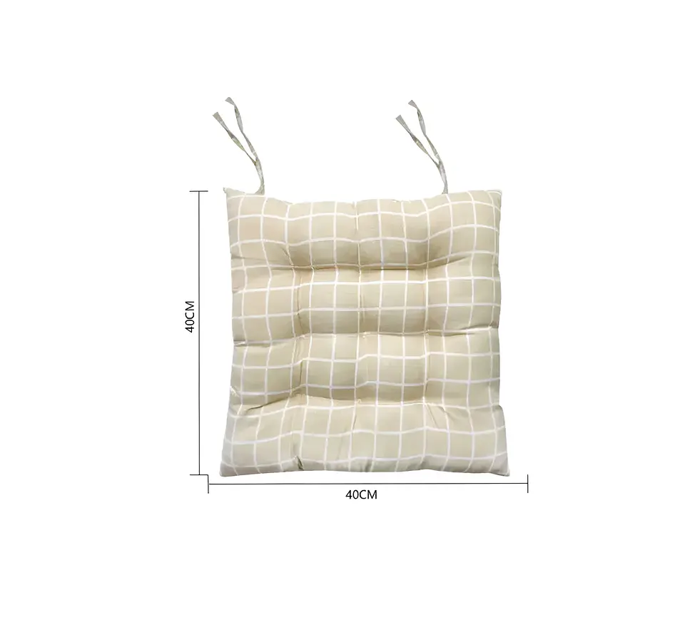 Cojín Para Silla Acolchado Cuadrillé 40x40cm Con Amarras 4