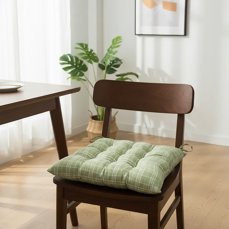 Cojín Acolchado Para Silla 40x40cm Diseño Cuadros 1