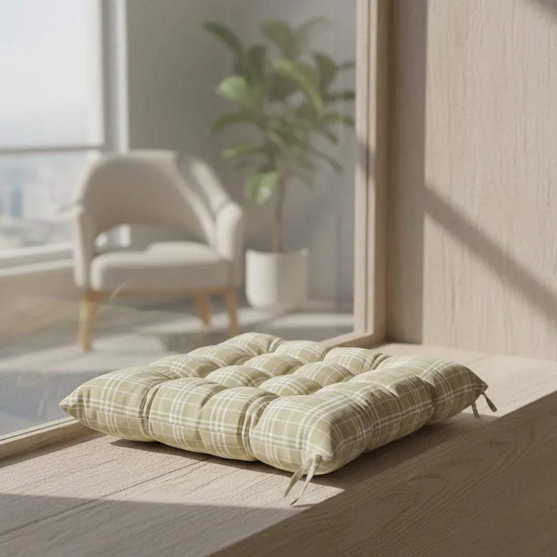 Cojín Acolchado Para Silla 40x40cm Diseño Cuadros 2