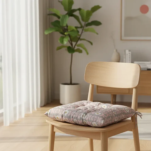 Cojín para silla acolchado Floreado 40x40 cm con amarras