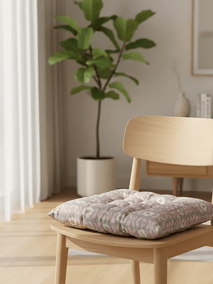 Cojín para silla acolchado Floreado 40x40 cm con amarras