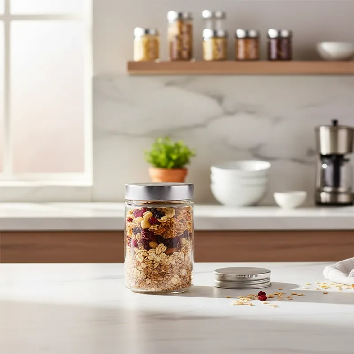 Frasco de Vidrio Hermético 350ml Tapa Rosca Alimentos 2