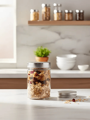 Frasco de Vidrio Hermético 350ml Tapa Rosca Alimentos