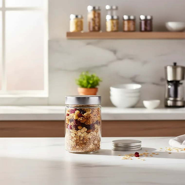 Frasco de Vidrio Hermético 350ml Tapa Rosca Alimentos 2