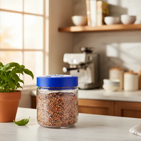 Frasco de vidrio 850ml con tapa para alimentos