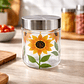 Frasco de Vidrio 700ml Tapa Acero Diseño Girasol - Miniatura 3