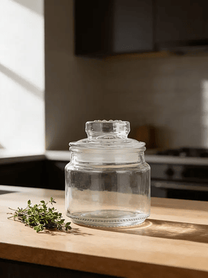 Frasco de vidrio 150ml con tapa para cocina