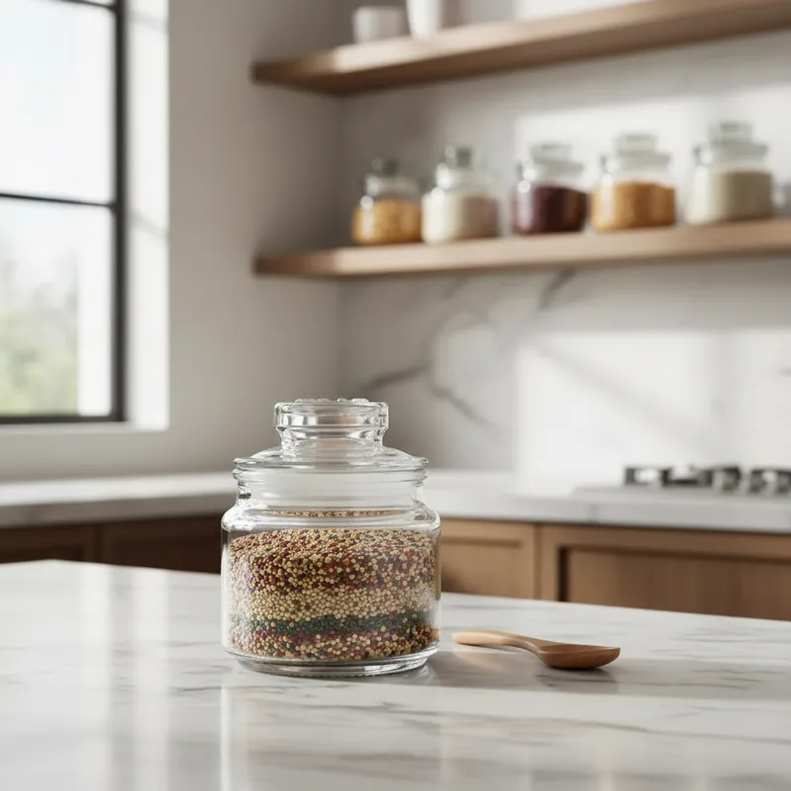 Frasco de vidrio 150ml con tapa para cocina 4