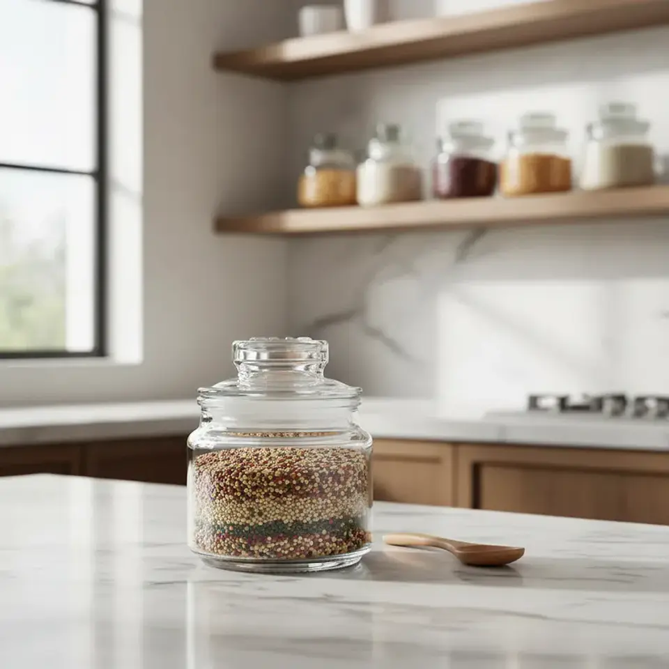 Frasco de vidrio 150ml con tapa para cocina 4