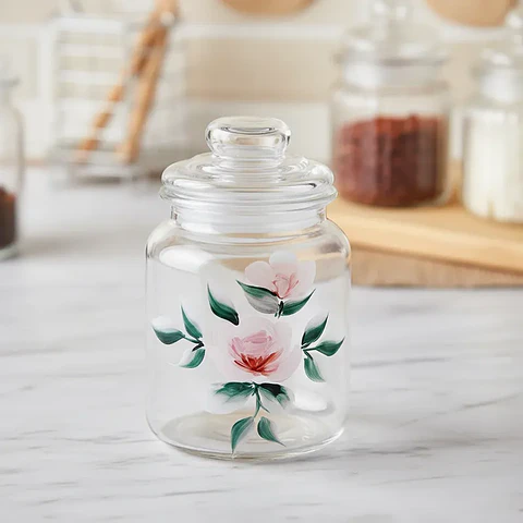 Frasco Vidrio Decorado Para Condimentos Con Tapa 280ML