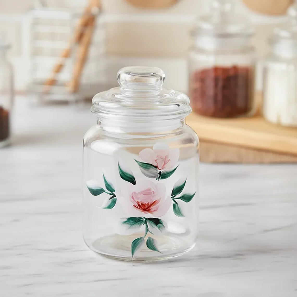 Frasco Vidrio Decorado Para Condimentos Con Tapa 280ML 2