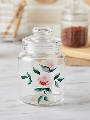 Frasco Vidrio Decorado Para Condimentos Con Tapa 280ML