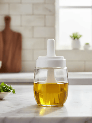 Frasco Aceitero Dispensador con Brocha de Silicona 14.5x6.5XCM