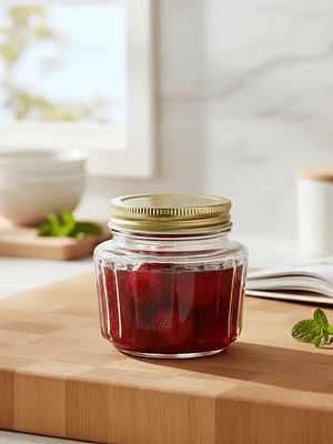 Frasco de Vidrio 450ml con Tapa Dorada para Conservas