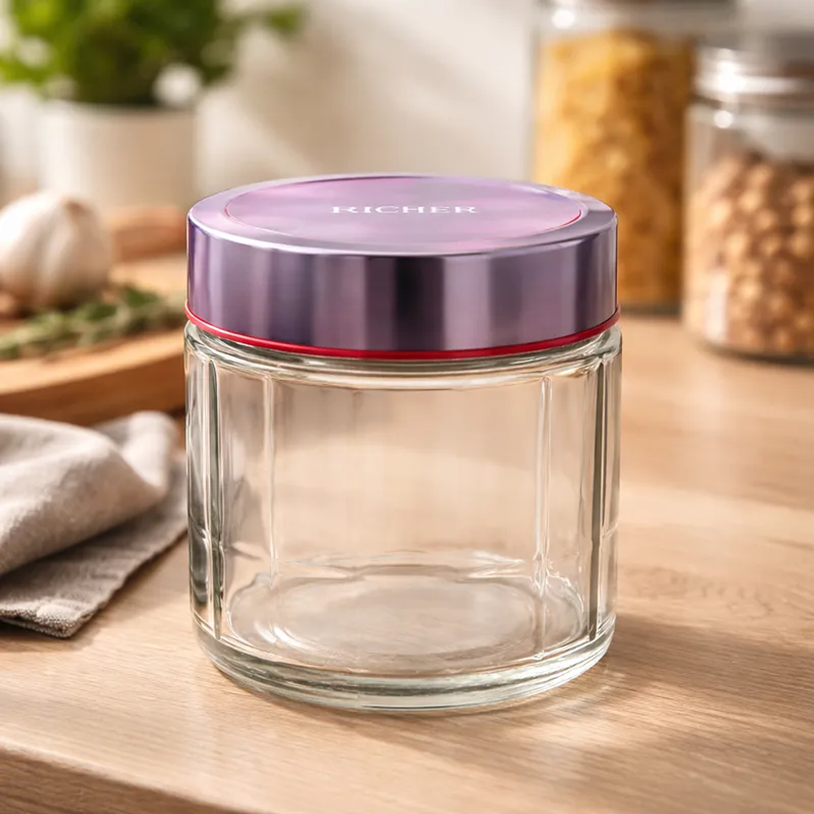 Frasco De Vidrio 800ml Con Tapa Plastica Para Alimentos 3