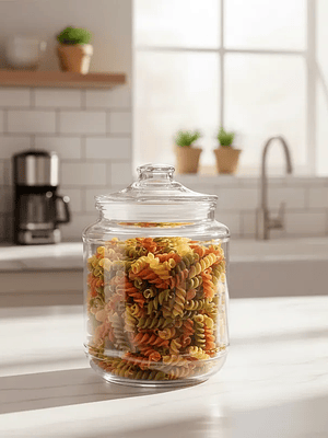 Frasco de vidrio 2000ml con tapa Diseño Cilindrico