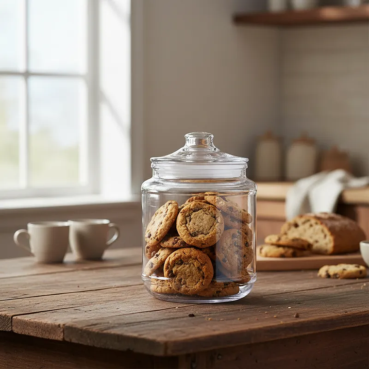 Frasco de vidrio 2000ml con tapa Diseño Cilindrico 2