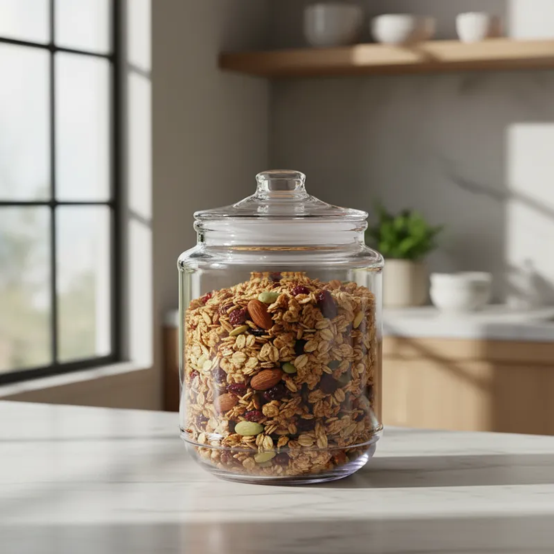 Frasco de vidrio 2000ml con tapa Diseño Cilindrico 3