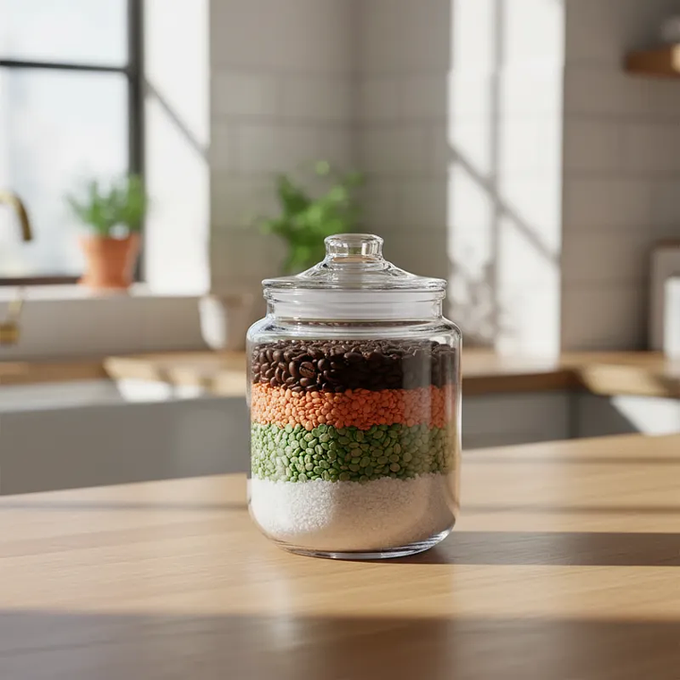 Frasco de vidrio 2000ml con tapa Diseño Cilindrico 4