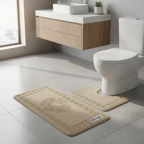 Set Alfombra de Baño 2 Piezas Antideslizante 50x80cm