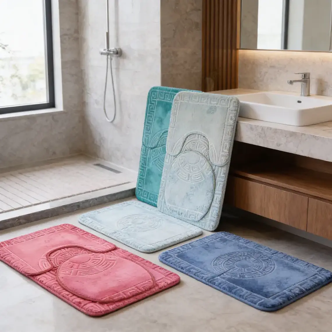 Set Alfombra Baño 3 Piezas 50x80cm Rectangular 1