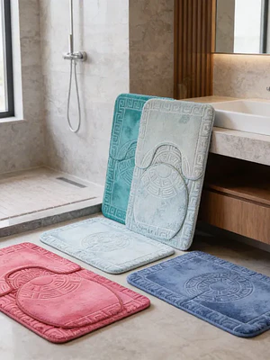 Set Alfombra Baño 3 Piezas 50x80cm Rectangular