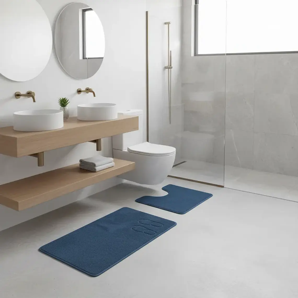 Set Alfombra de baño rectangular 80x50 cm Genérica 3