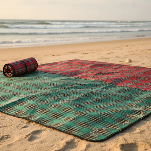 Manta de picnic escocesa 200x150 cm cómoda y práctica