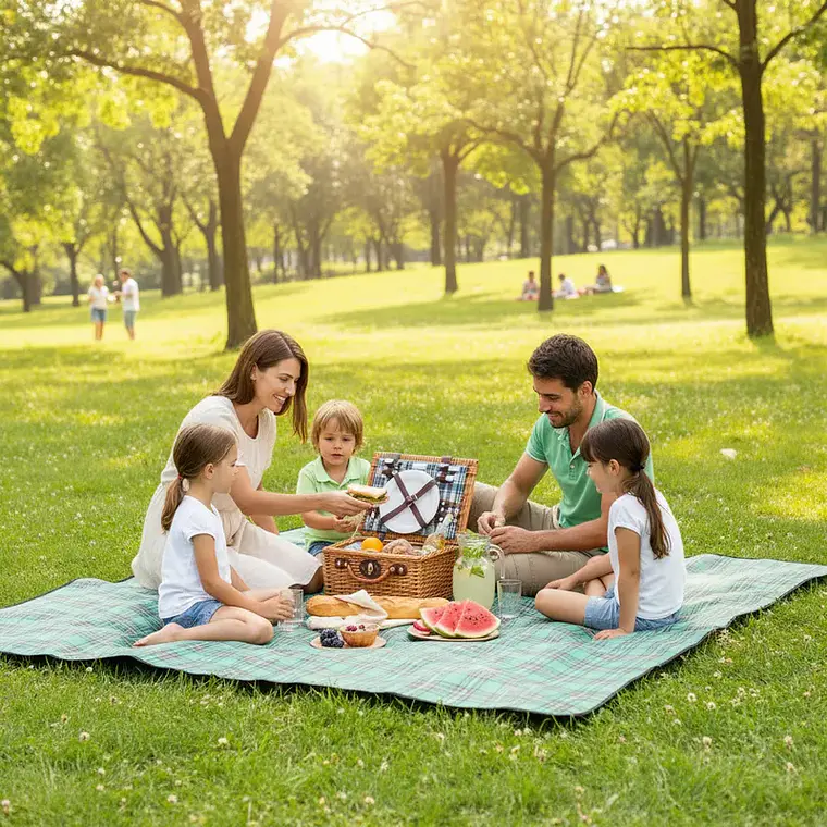 Manta de picnic escocesa 200x150 cm cómoda y práctica 4
