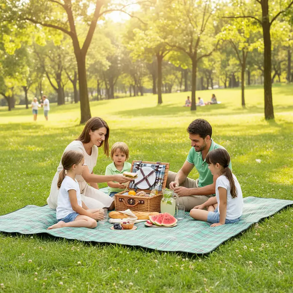 Manta de picnic escocesa 200x150 cm cómoda y práctica 4