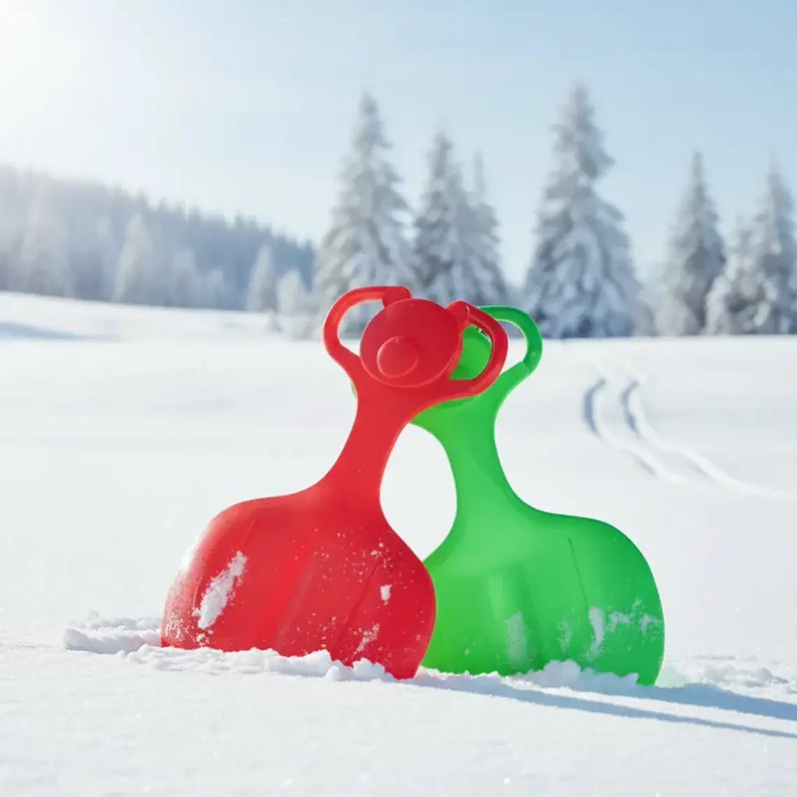 Trineo Para Nieve Infantil Diseño Oso Con Asa Resistente 2